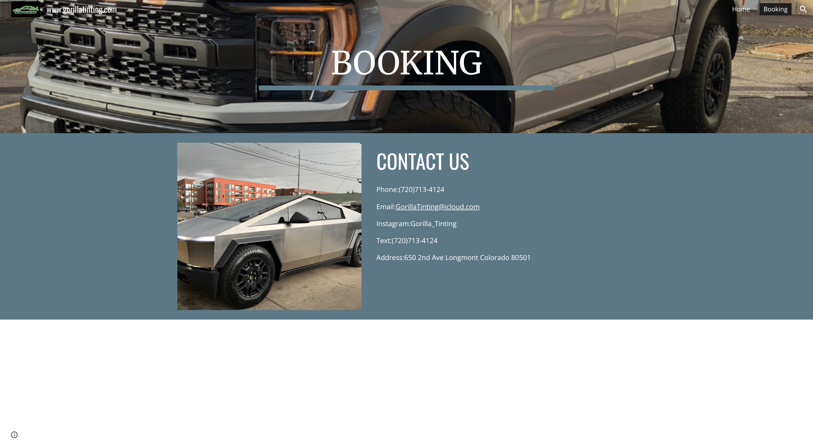 Original Gorilla Tinting Booking Page